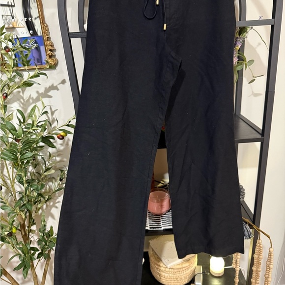 Calvin Klein Black Straight Leg lien pants size small - Picture 4 of 11